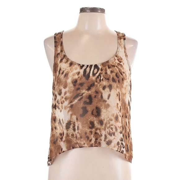 Show Me Your Mumu Leopard Print Semi Sheer Tank Top Size Large L - Picture 1 of 3